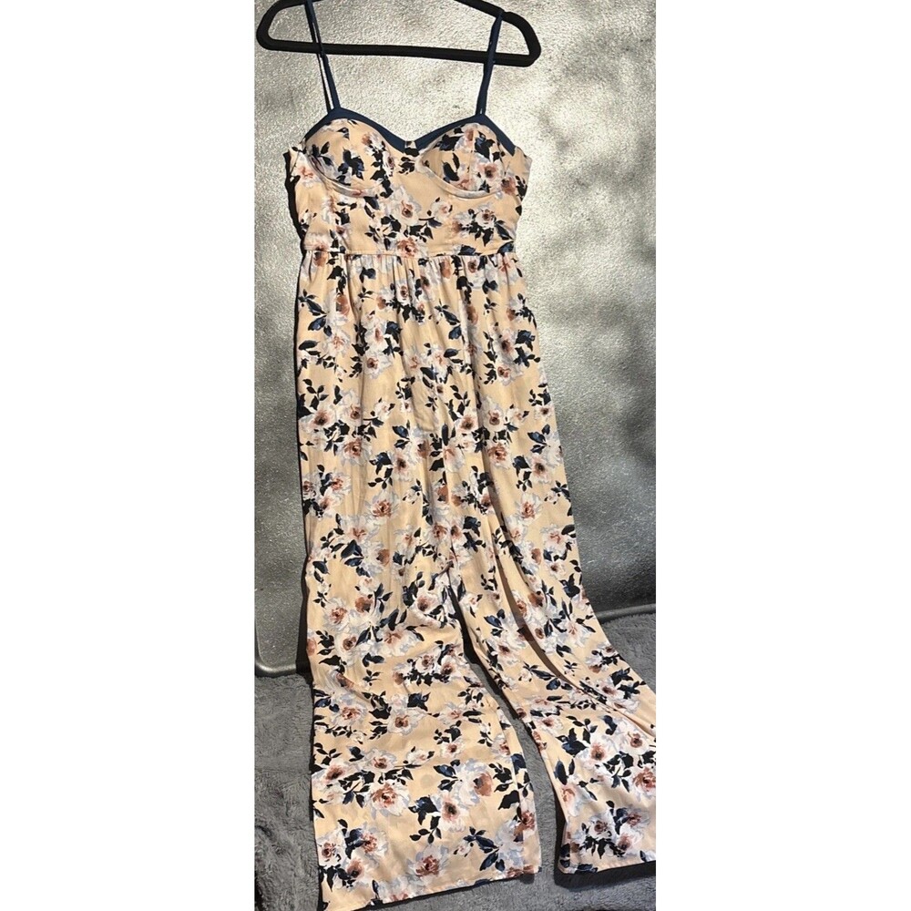 Band of Gypsies Floral Jumpsuit Large Boho Chic Cottage Fall Hippie Cruisewear